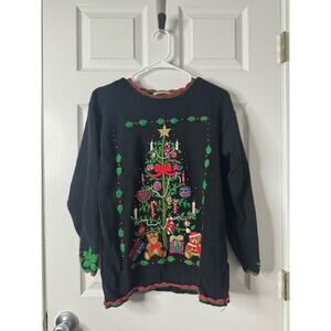 Work in Progress Classics Christmas Tree Ugly Holiday Knit Sweater Sz: Medium
